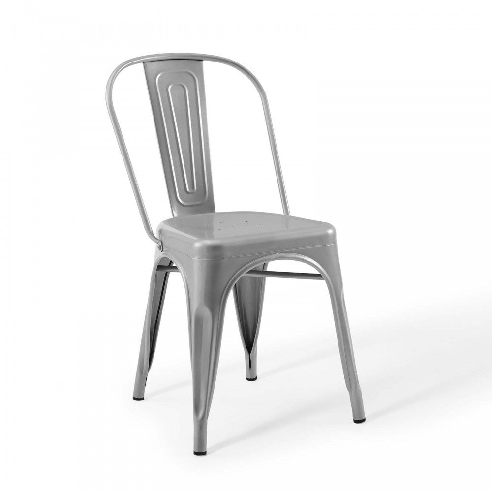 Promenade Bistro Dining Side Chair Set of 2, Silver