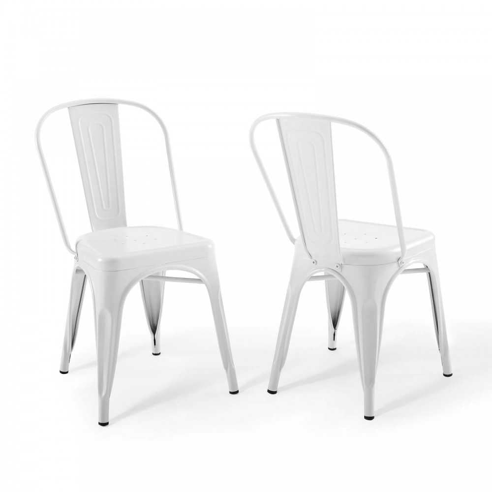 Promenade Bistro Dining Side Chair Set of 2, White