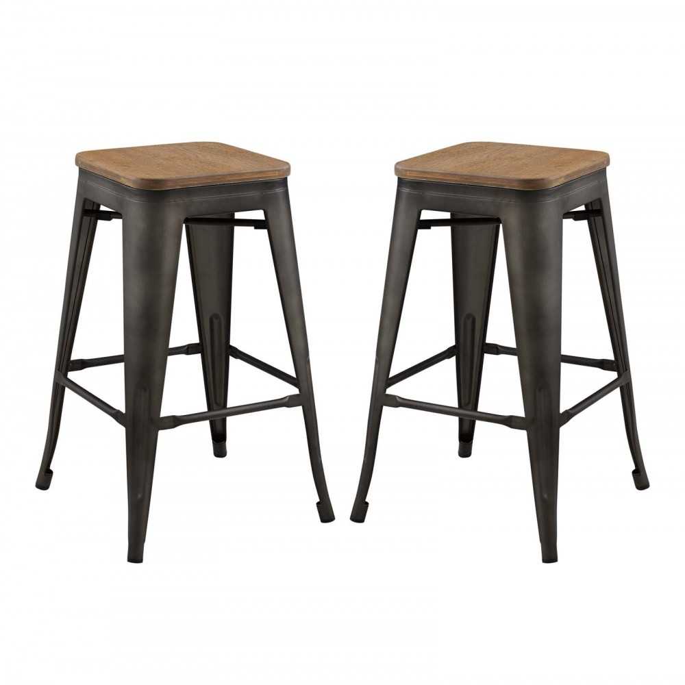 Promenade Counter Stool Set of 2, Brown