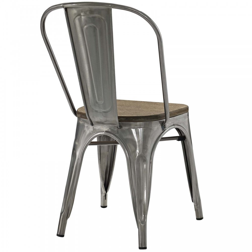 Promenade Dining Side Chair Set of 2, Gunmetal, EEI-2751-GME-SET