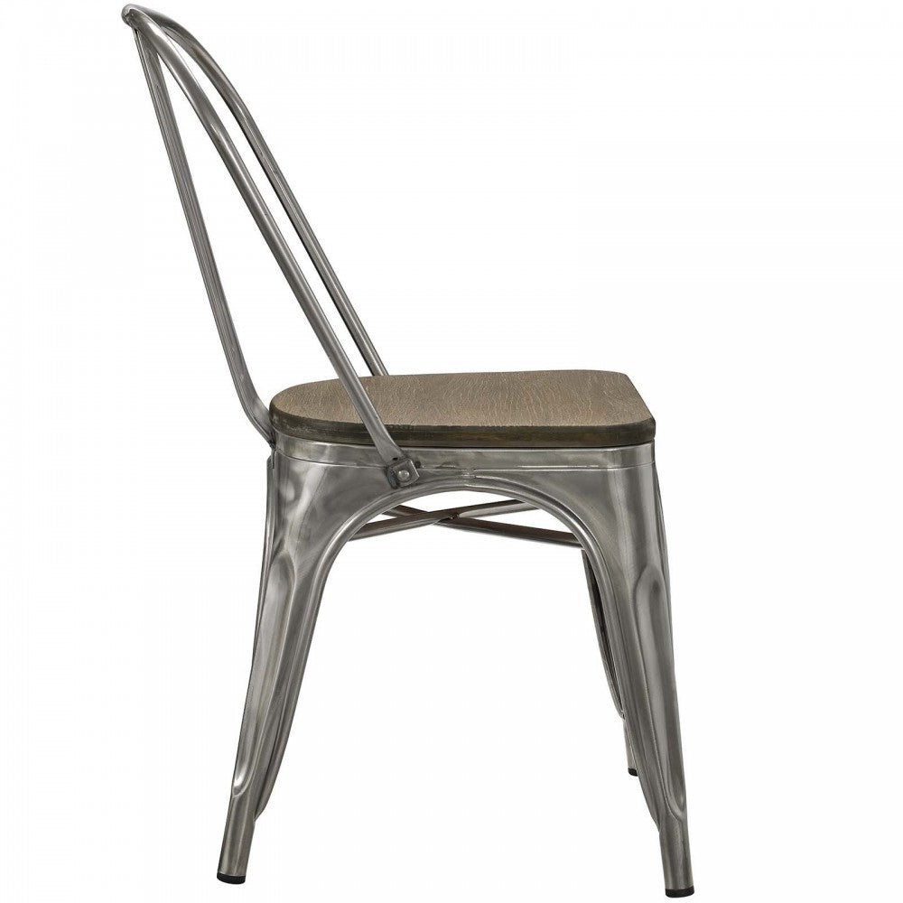 Promenade Dining Side Chair Set of 4, Gunmetal, EEI-2752-GME-SET