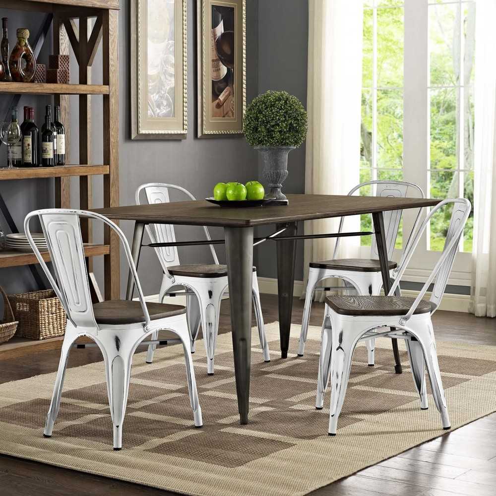 Promenade Dining Side Chair Set of 4, White