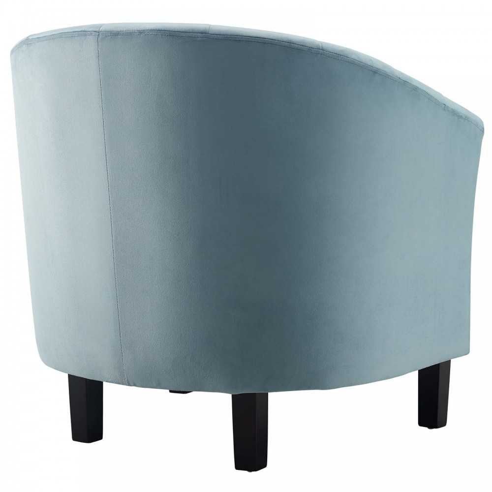 Prospect Channel Tufted Performance Velvet Armchair Set of 2, Light Blue
