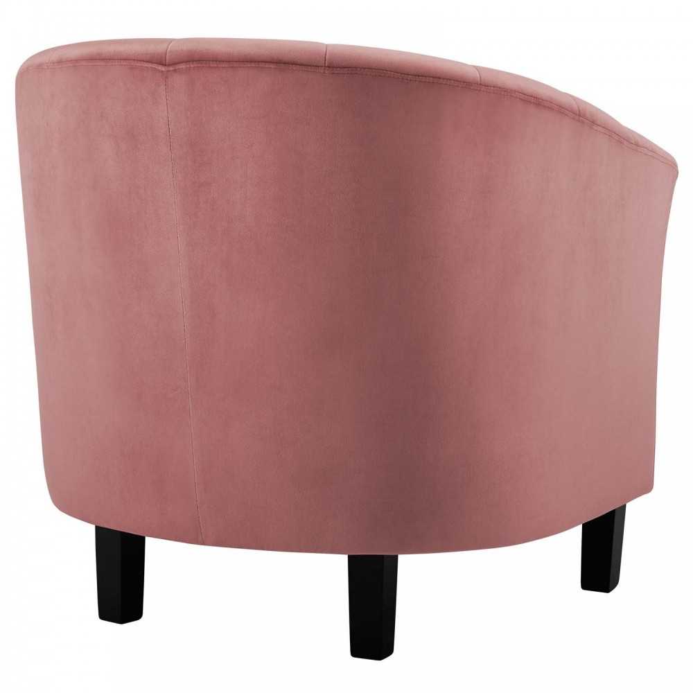 Prospect Channel Tufted Performance Velvet Armchair Set of 2, Dusty Rose
