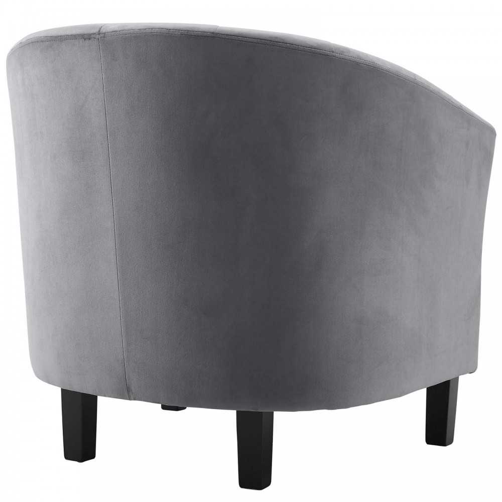 Prospect Channel Tufted Performance Velvet Loveseat and Armchair Set, Gray