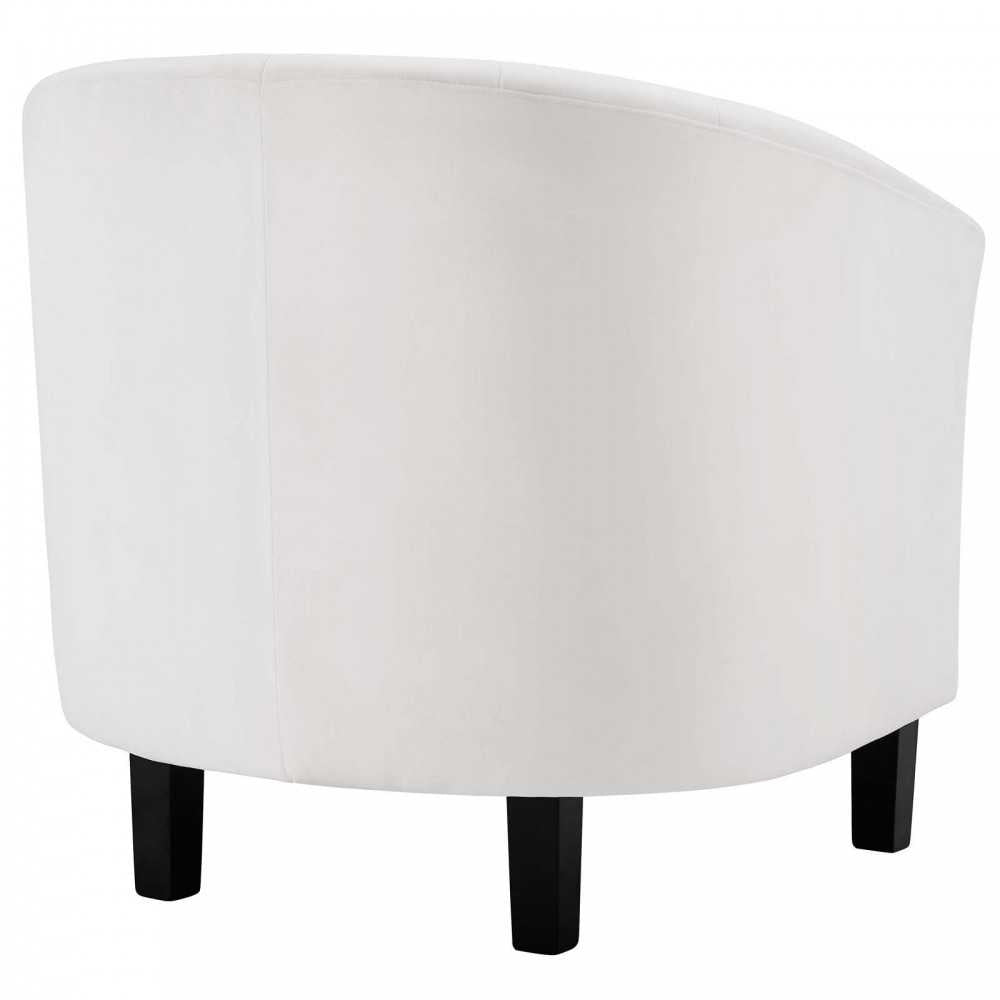 Prospect Channel Tufted Performance Velvet Loveseat and Armchair Set, White
