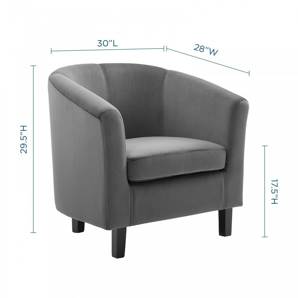 Prospect Performance Velvet Armchair, Charcoal