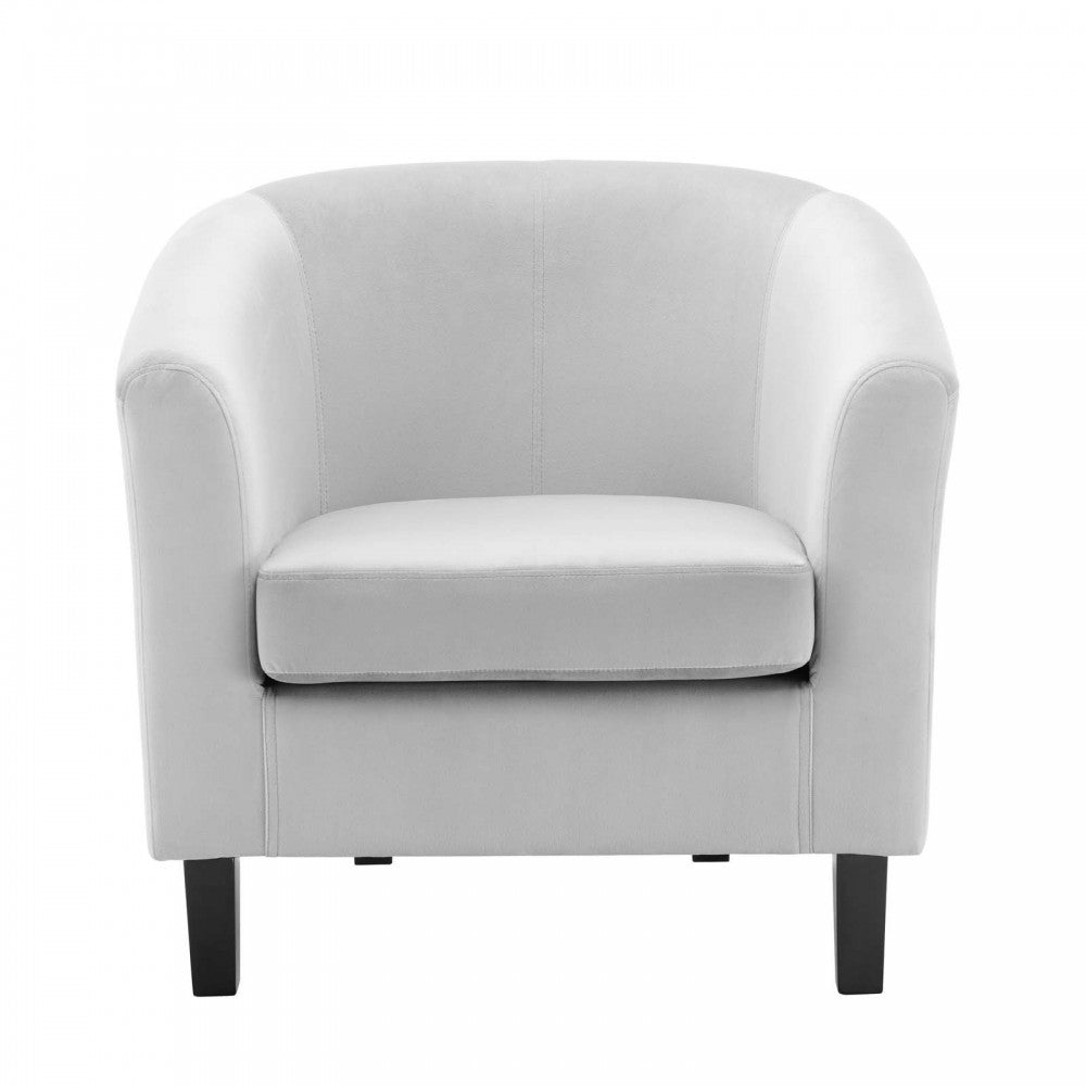 Prospect Performance Velvet Armchair, Light Gray