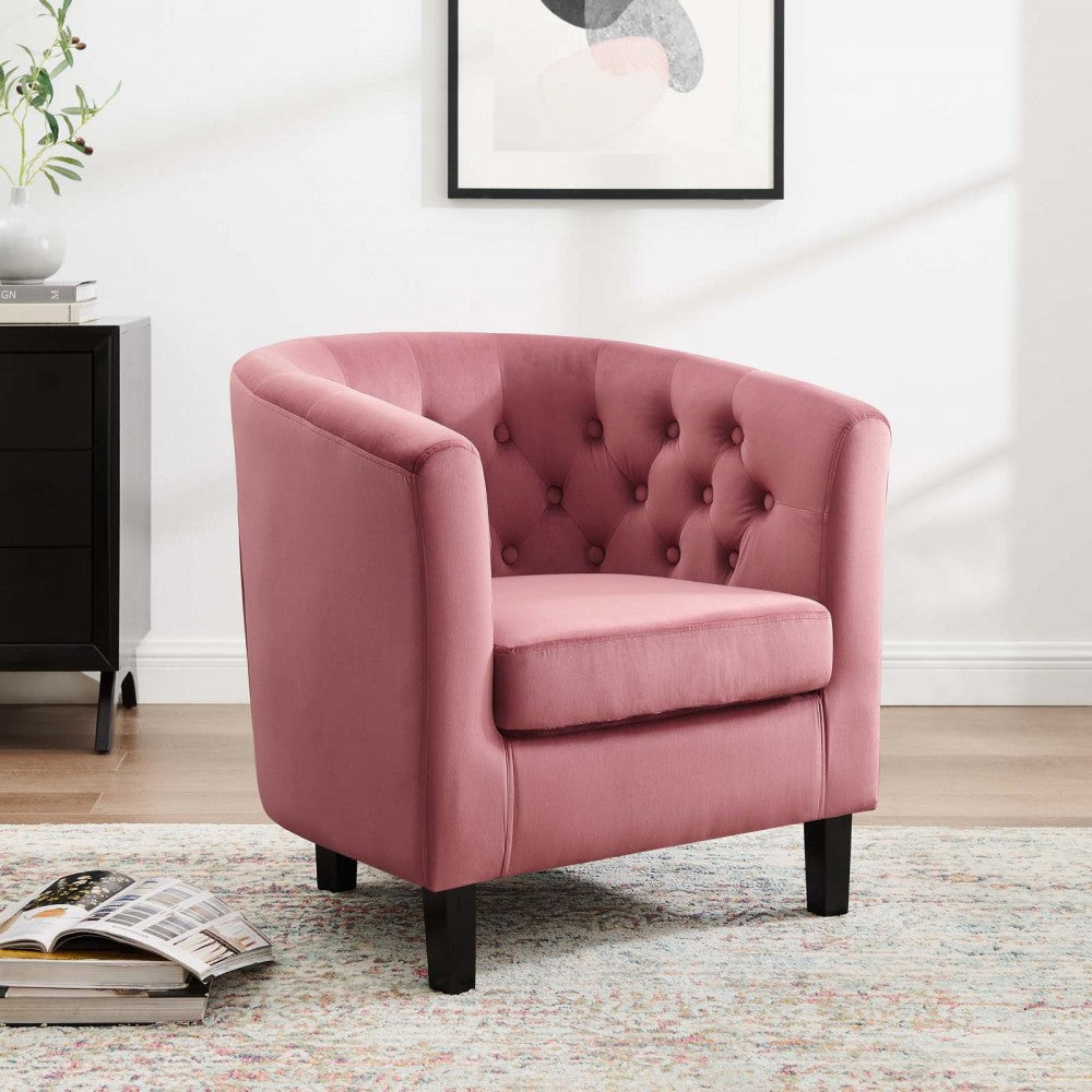 Prospect Performance Velvet Armchair, Dusty Rose, EEI-2613-DUS