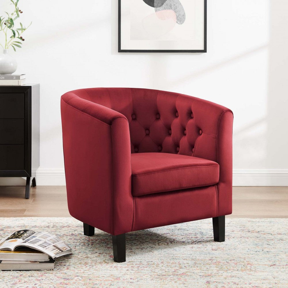 Prospect Performance Velvet Armchair, Maroon
