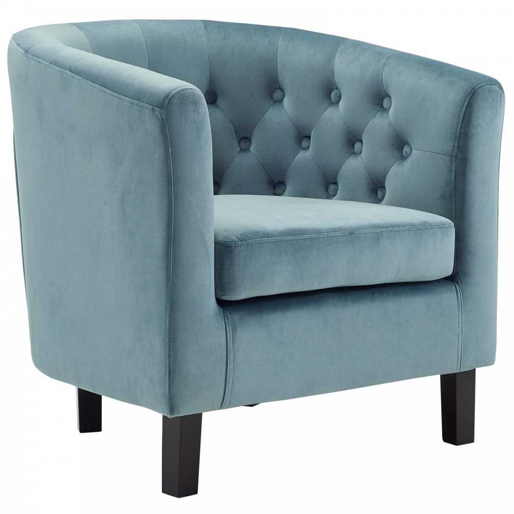 Prospect Performance Velvet Armchair, Sea Blue
