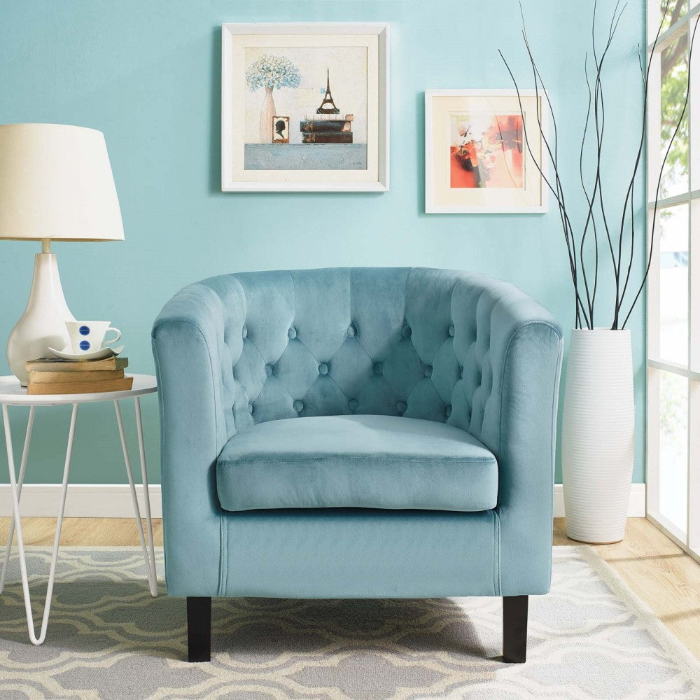 Prospect Performance Velvet Armchair, Sea Blue