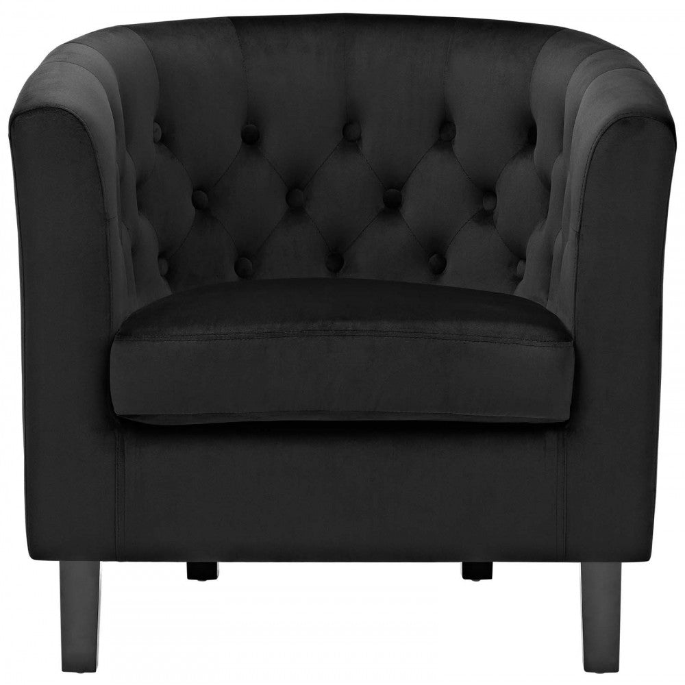 Prospect Performance Velvet Armchair, Black