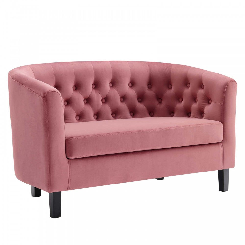 Prospect Performance Velvet Loveseat, Dusty Rose
