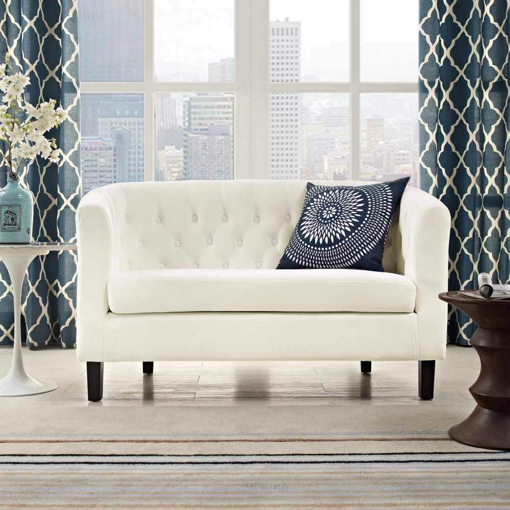 Prospect Performance Velvet Loveseat, Ivory