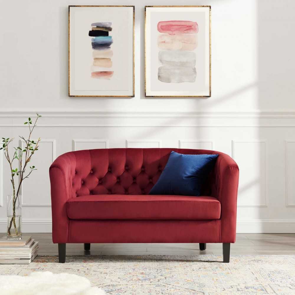 Prospect Performance Velvet Loveseat, Maroon