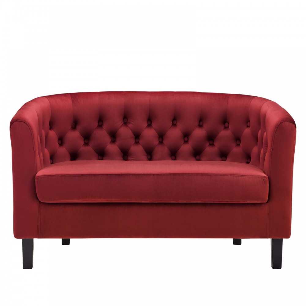 Prospect Performance Velvet Loveseat, Maroon