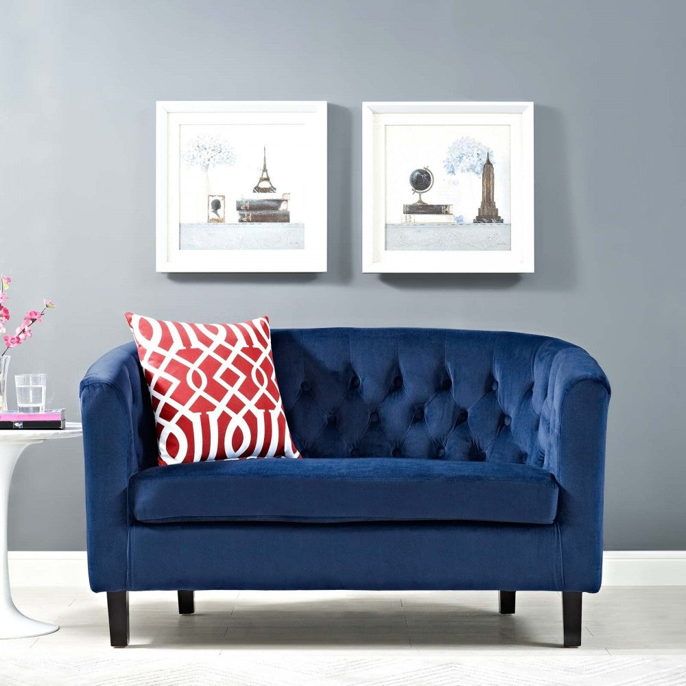 Prospect Performance Velvet Loveseat, Navy