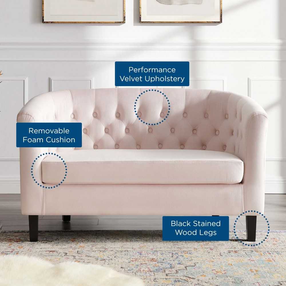 Prospect Performance Velvet Loveseat, Pink