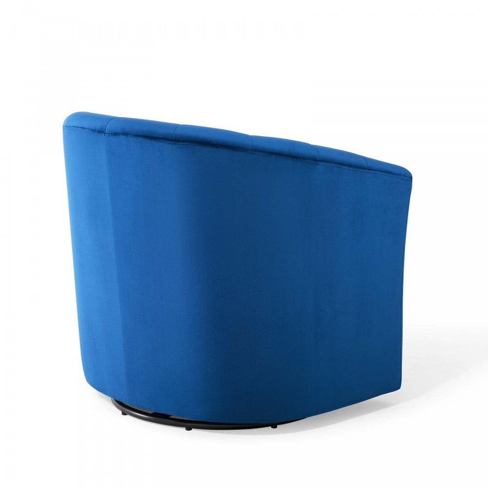 Prospect Performance Velvet Swivel Armchair, Navy