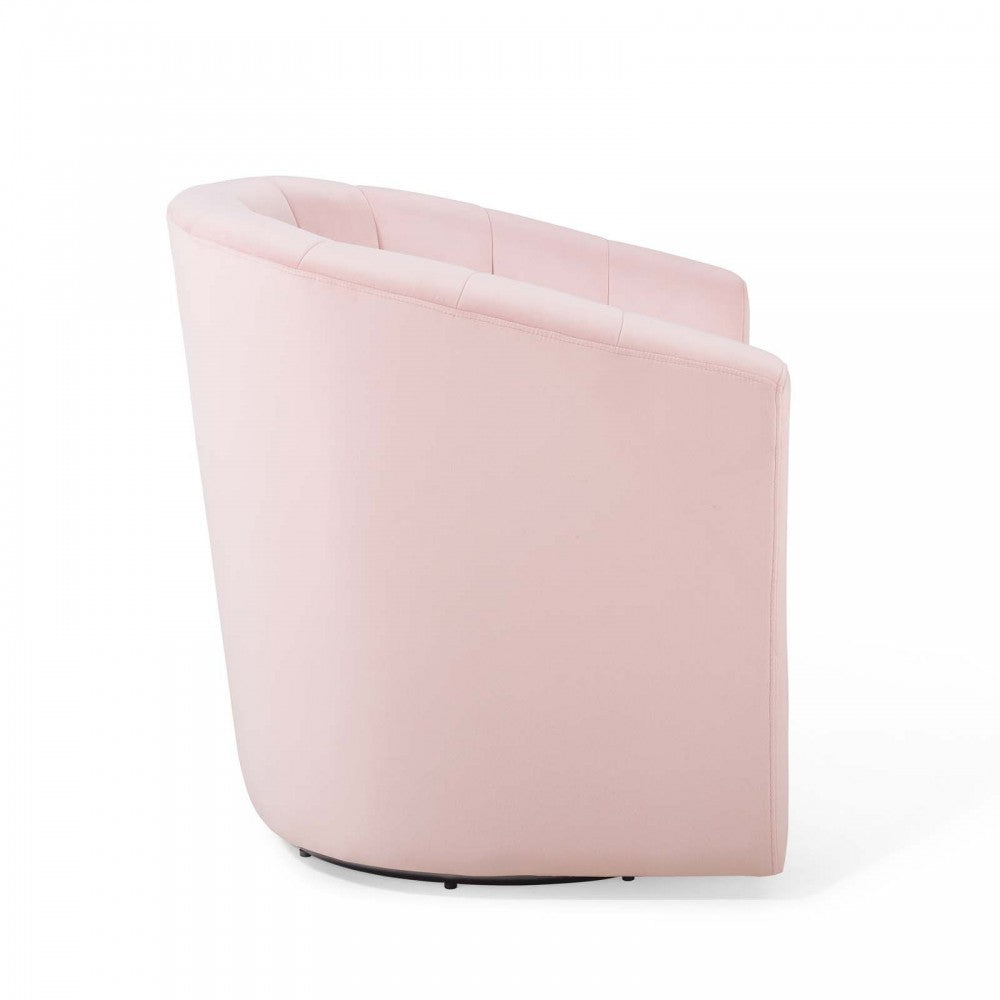 Prospect Performance Velvet Swivel Armchair, Pink