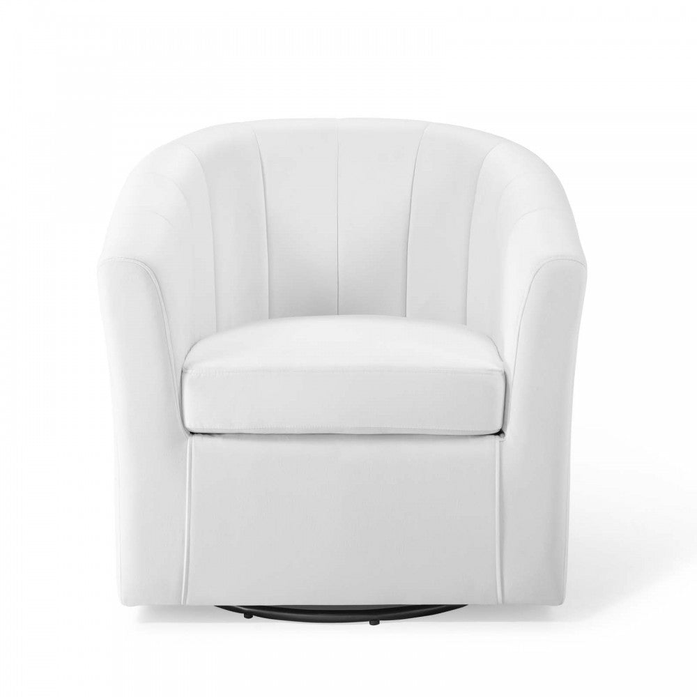 Prospect Performance Velvet Swivel Armchair, White