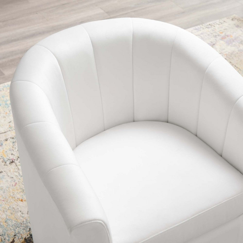 Prospect Performance Velvet Swivel Armchair, White