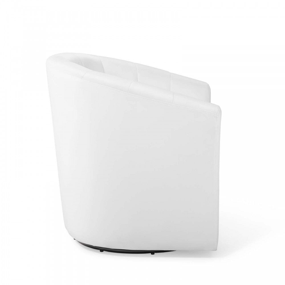 Prospect Performance Velvet Swivel Armchair, White
