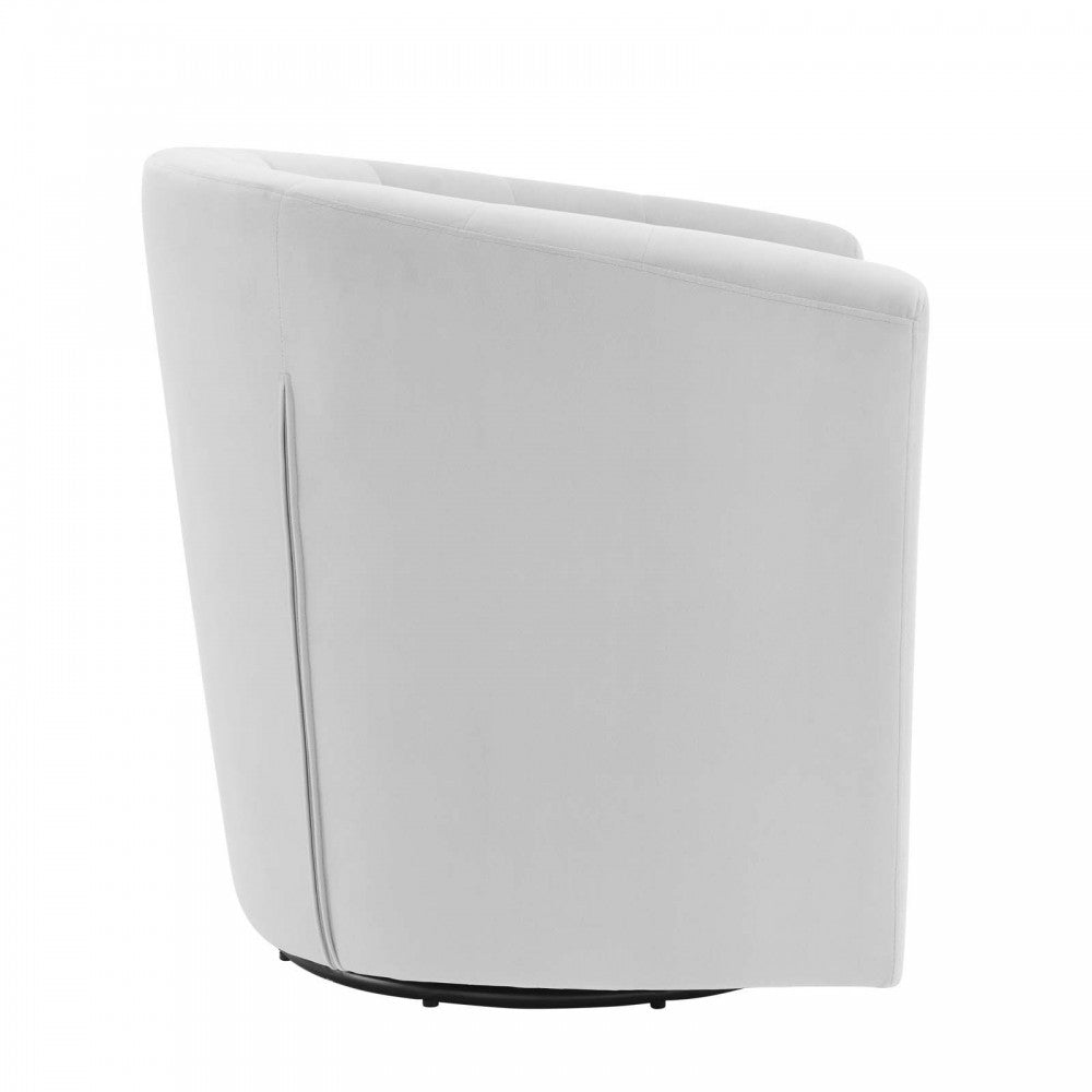 Prospect Tufted Performance Velvet Swivel Armchair, Light Gray