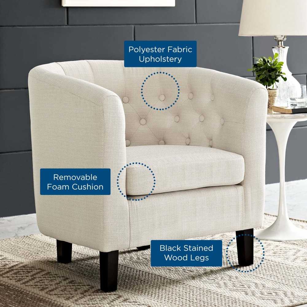 Prospect Upholstered Fabric Armchair, Beige