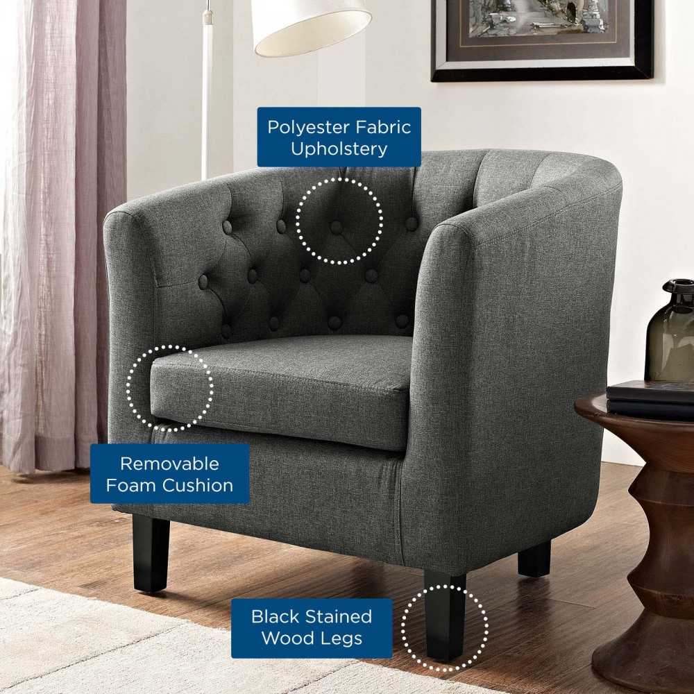 Prospect Upholstered Fabric Armchair, Gray