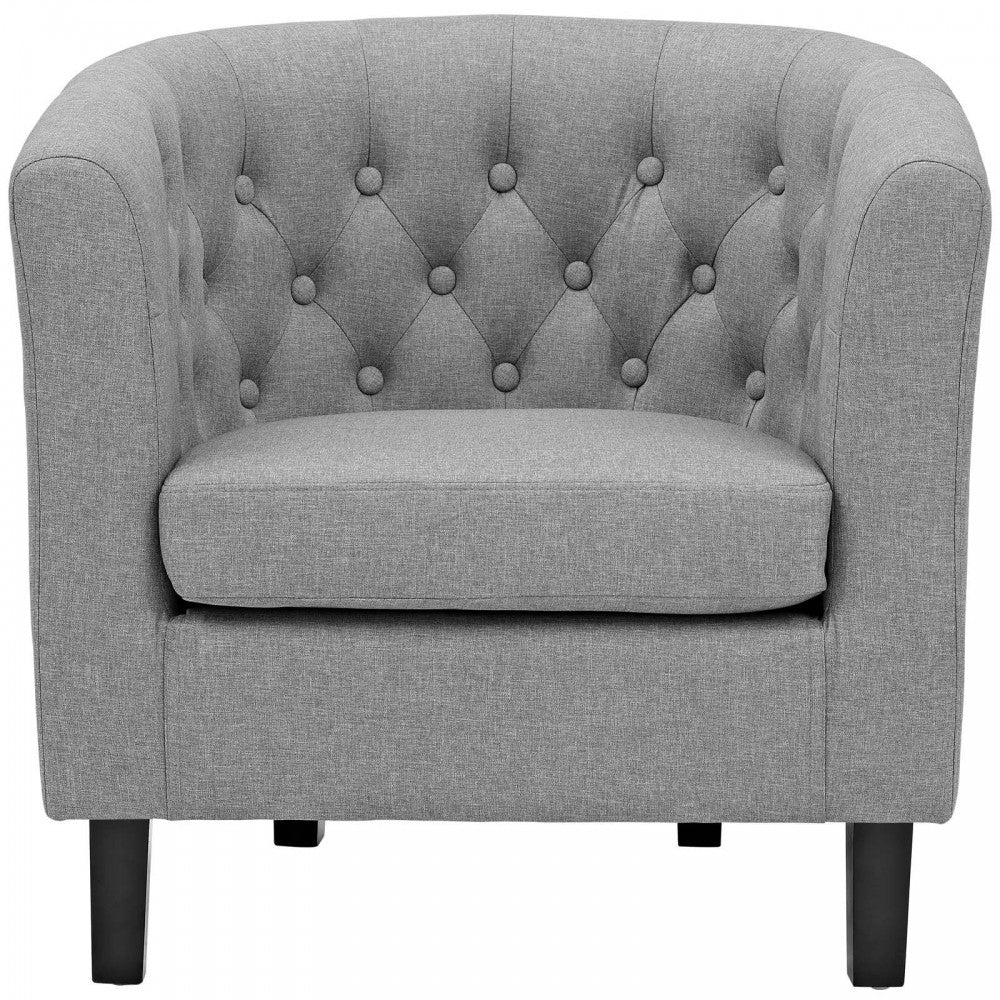 Prospect Upholstered Fabric Armchair, Light Gray