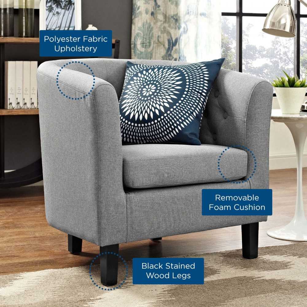 Prospect Upholstered Fabric Armchair, Light Gray