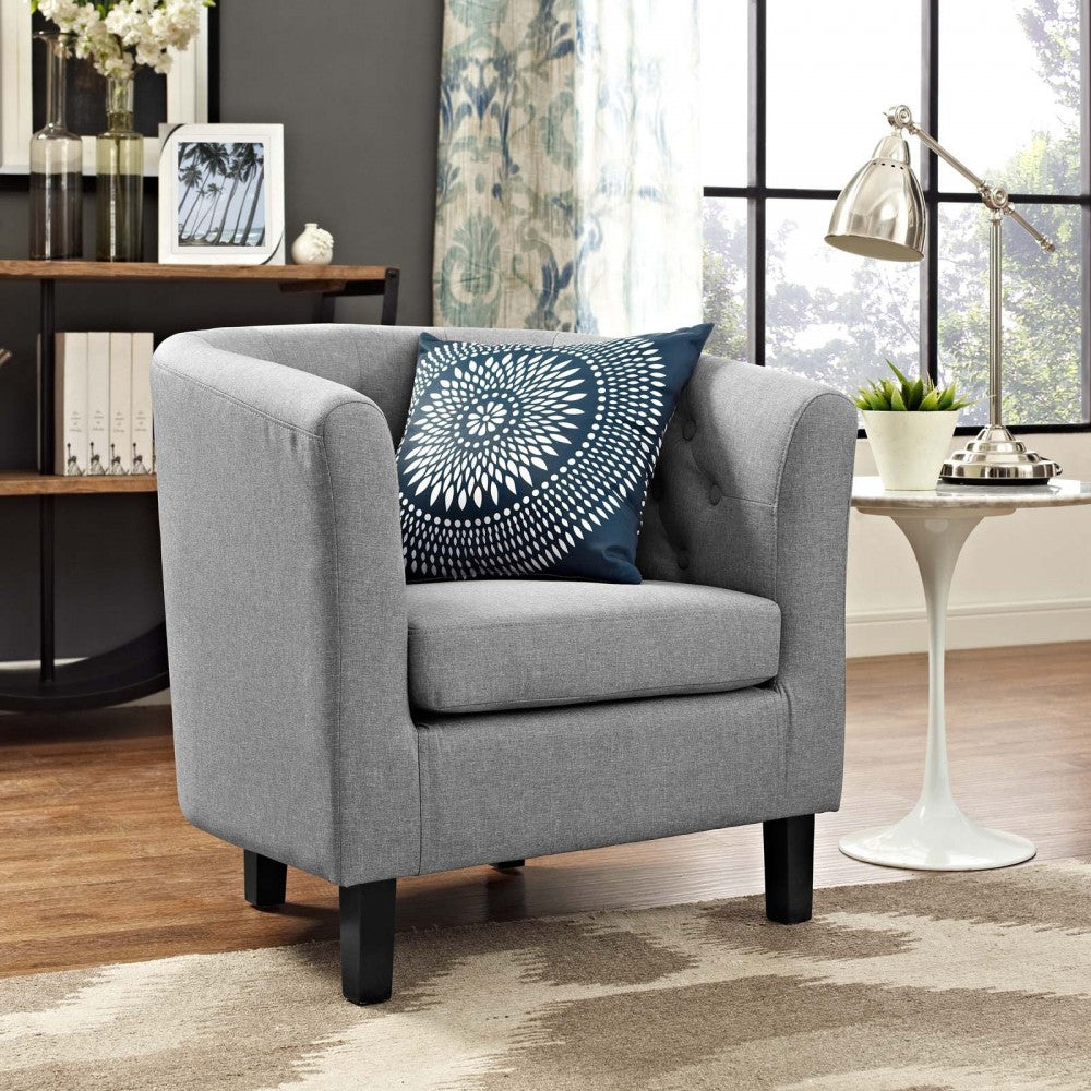 Prospect Upholstered Fabric Armchair, Light Gray