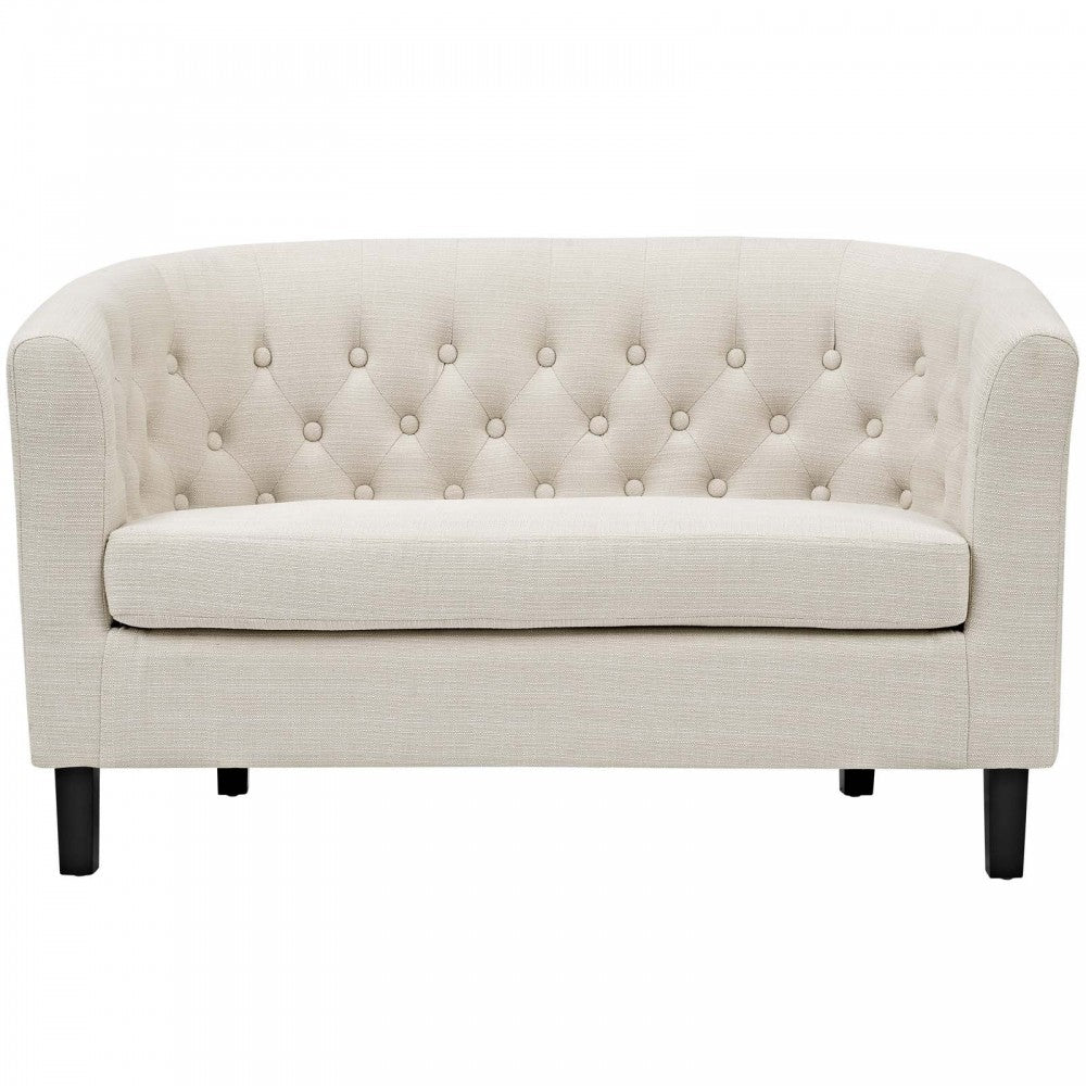 Prospect Upholstered Fabric Loveseat, Beige