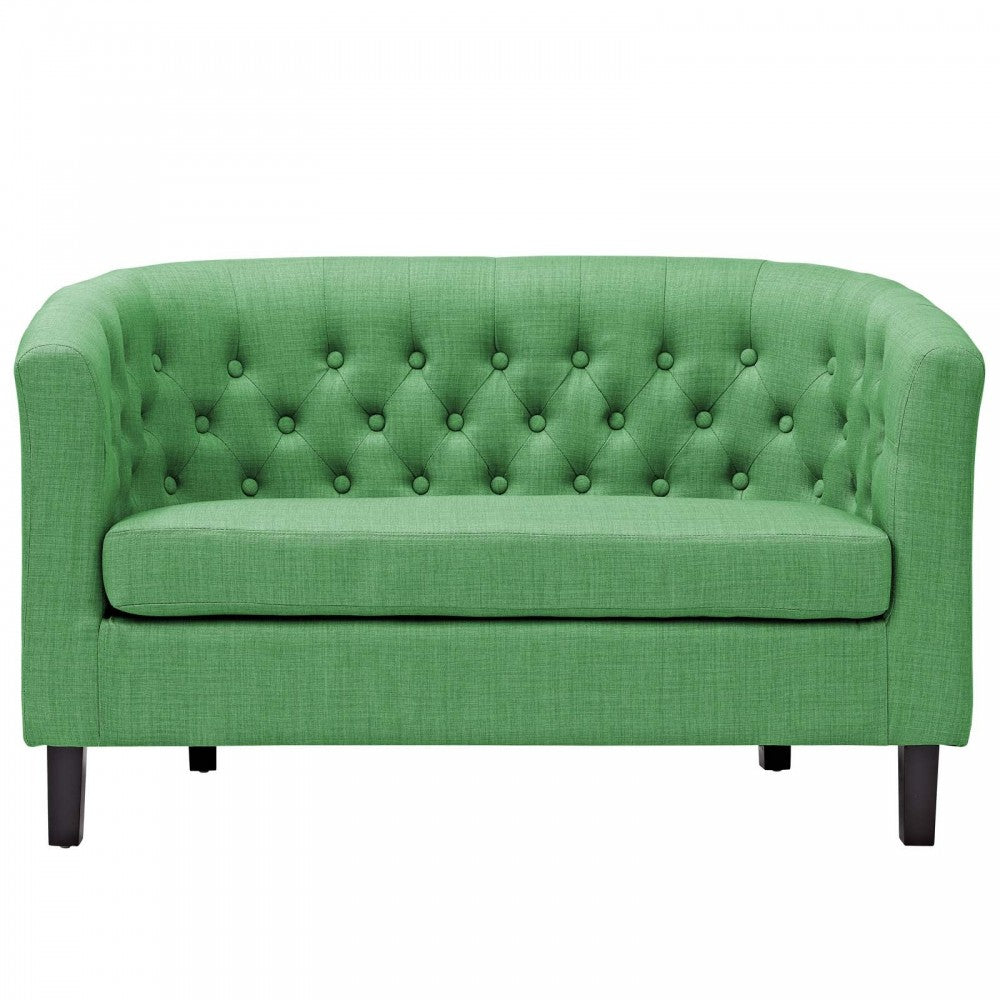 Prospect Upholstered Fabric Loveseat, Kelly Green