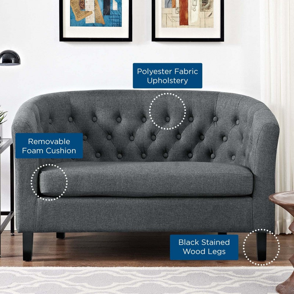 Prospect Upholstered Fabric Loveseat, Gray