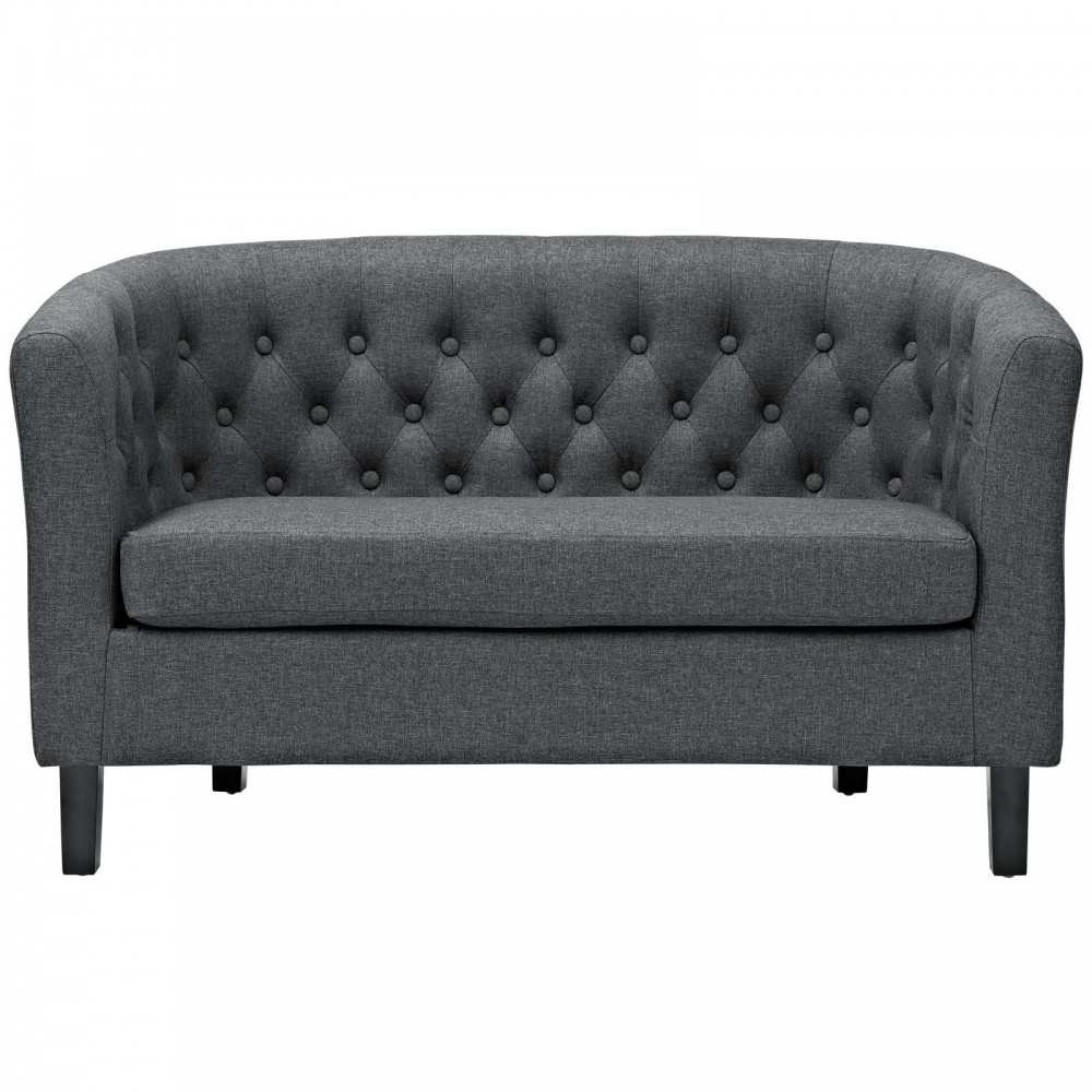 Prospect Upholstered Fabric Loveseat, Gray