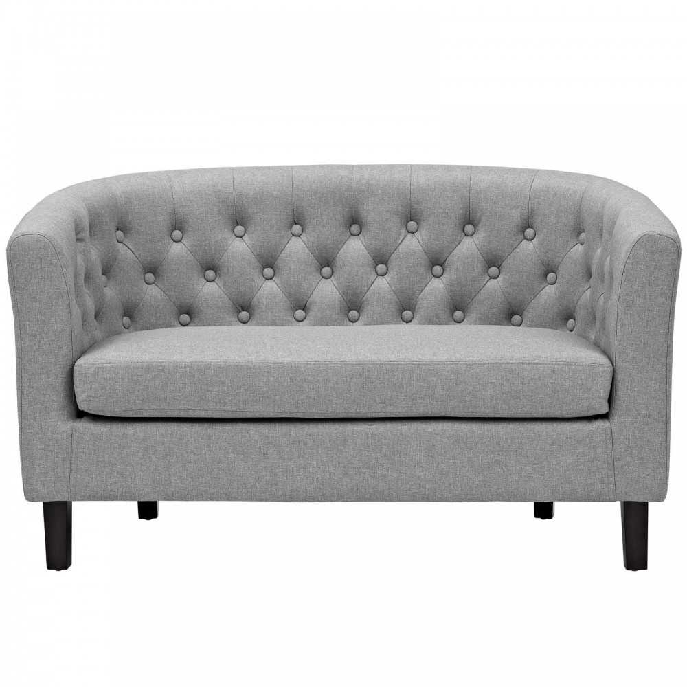 Prospect Upholstered Fabric Loveseat, Light Gray