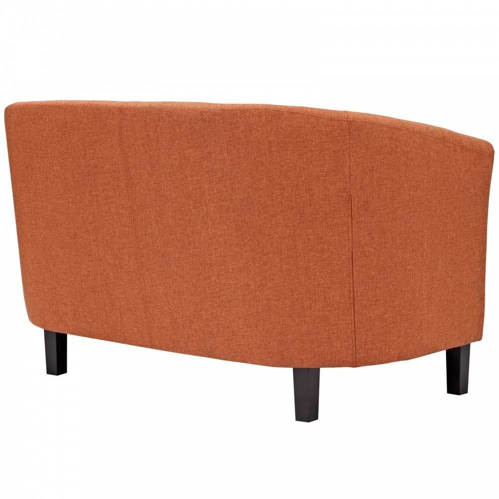 Prospect Upholstered Fabric Loveseat, Orange