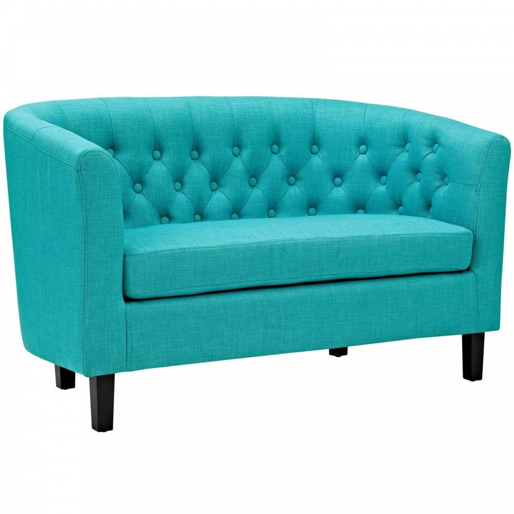 Prospect Upholstered Fabric Loveseat, Pure Water
