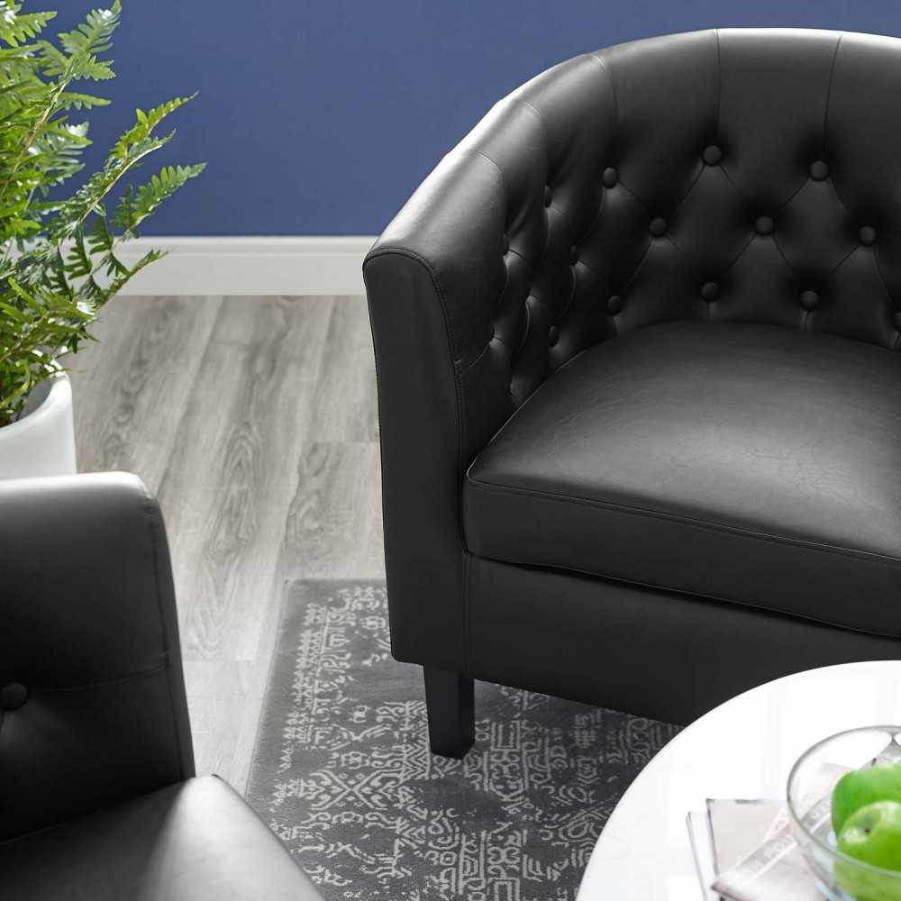 Prospect Upholstered Vinyl Armchair, Black