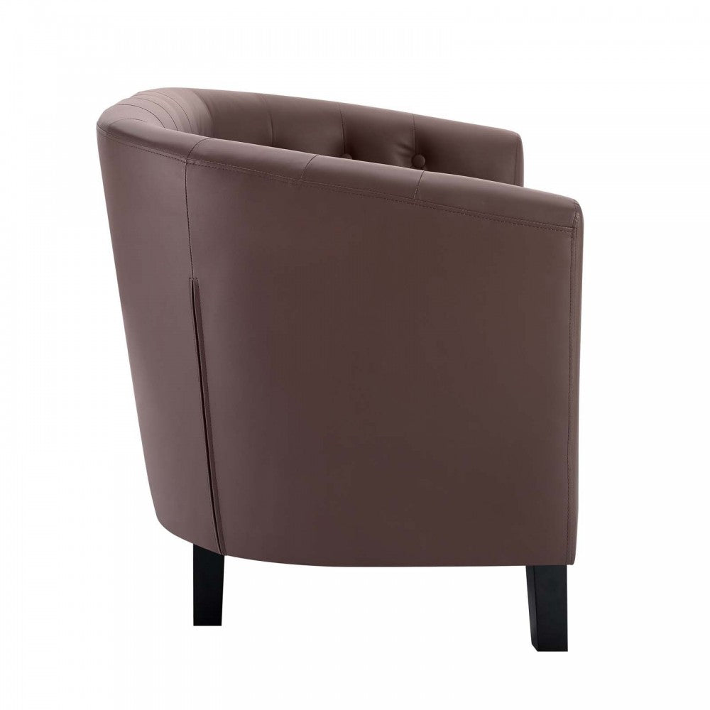Prospect Upholstered Vinyl Loveseat, Brown
