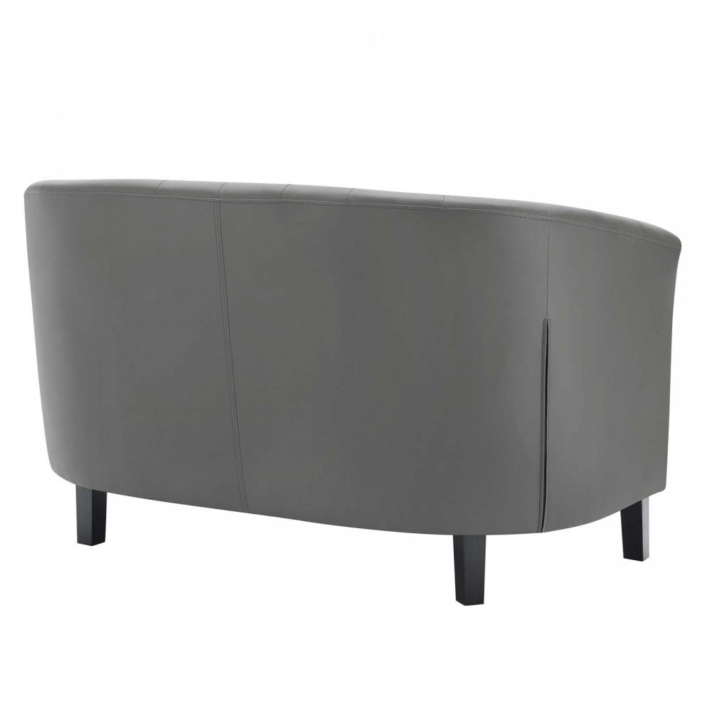 Prospect Upholstered Vinyl Loveseat, Gray