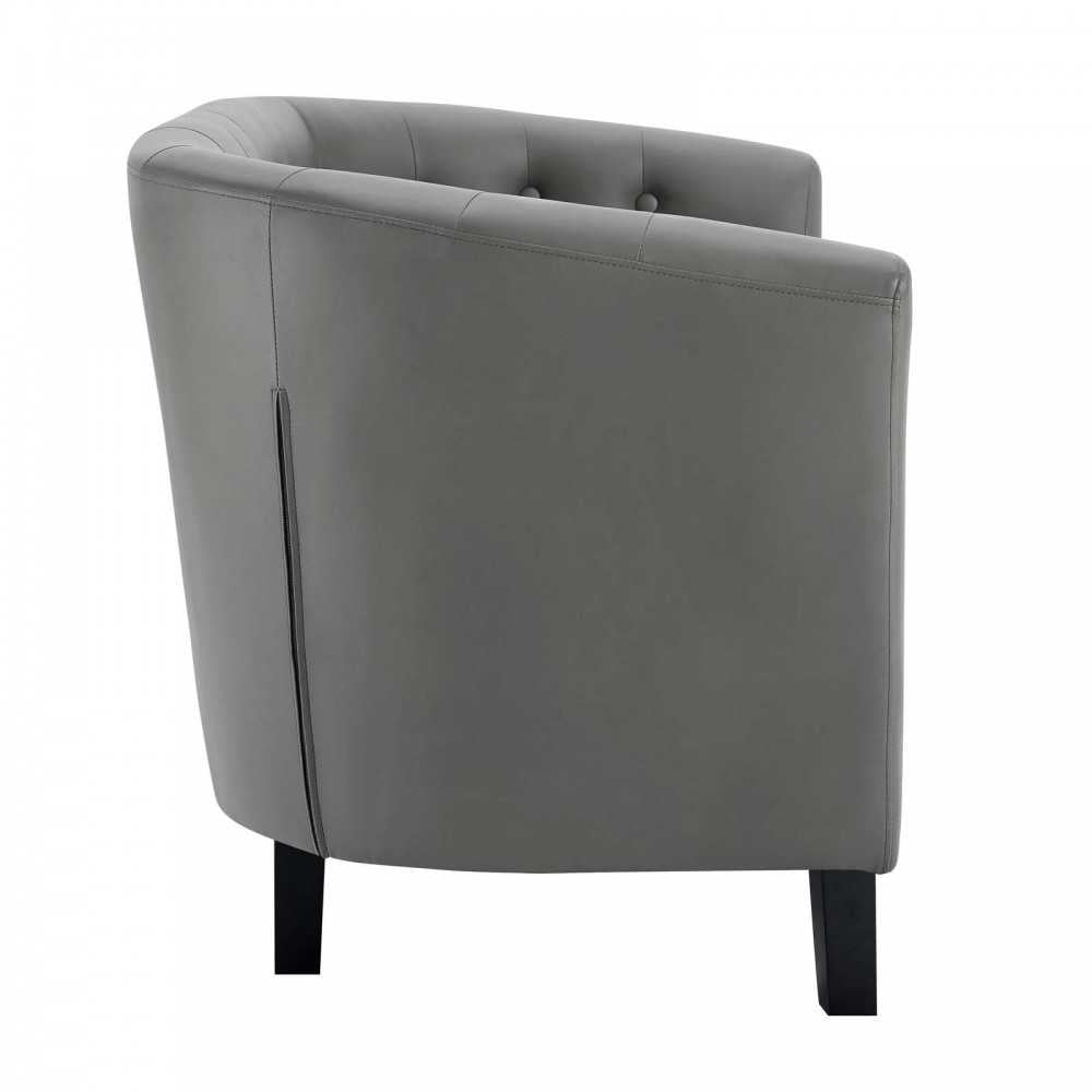 Prospect Upholstered Vinyl Loveseat, Gray
