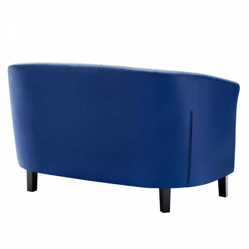 Prospect Upholstered Vinyl Loveseat, Navy