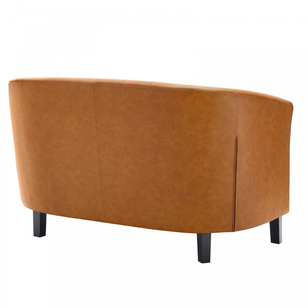 Prospect Upholstered Vinyl Loveseat, Tan