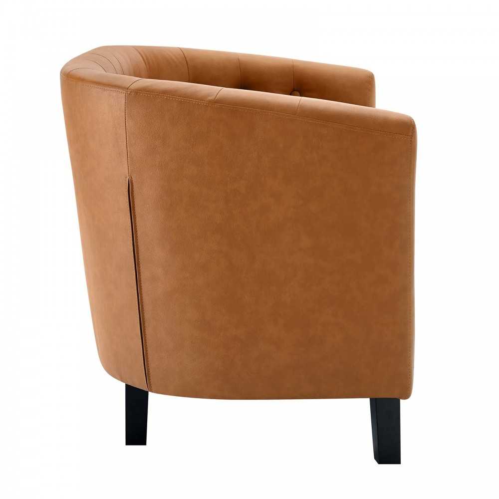 Prospect Upholstered Vinyl Loveseat, Tan