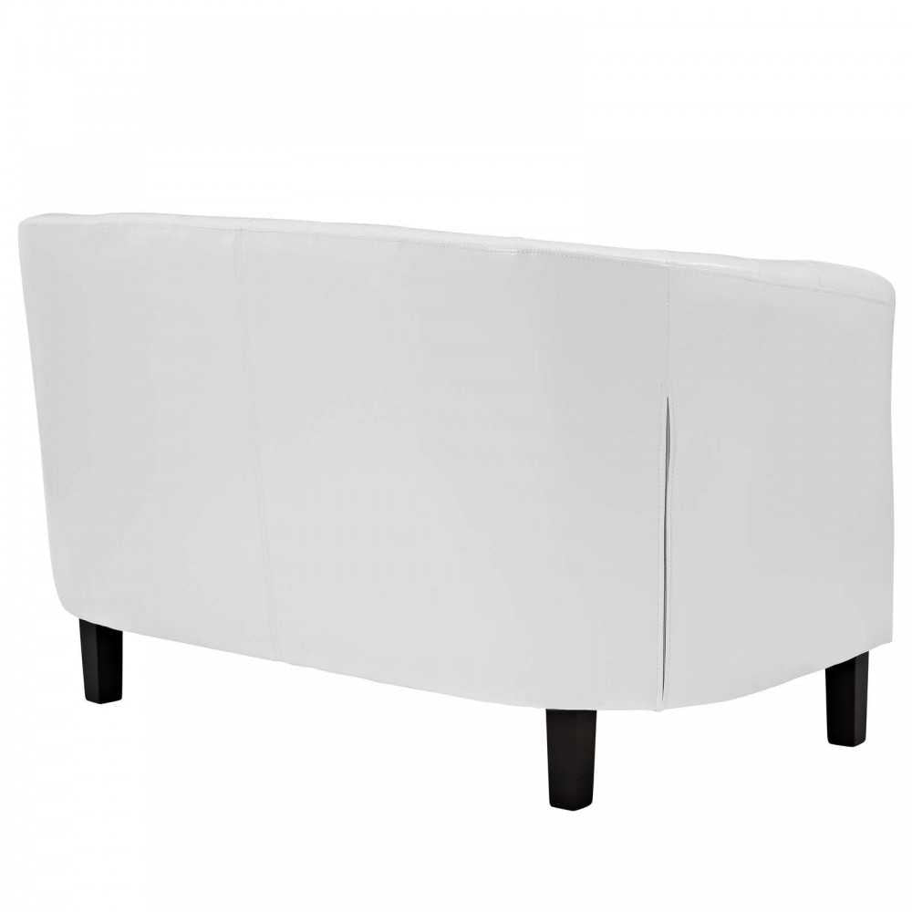 Prospect Upholstered Vinyl Loveseat, White