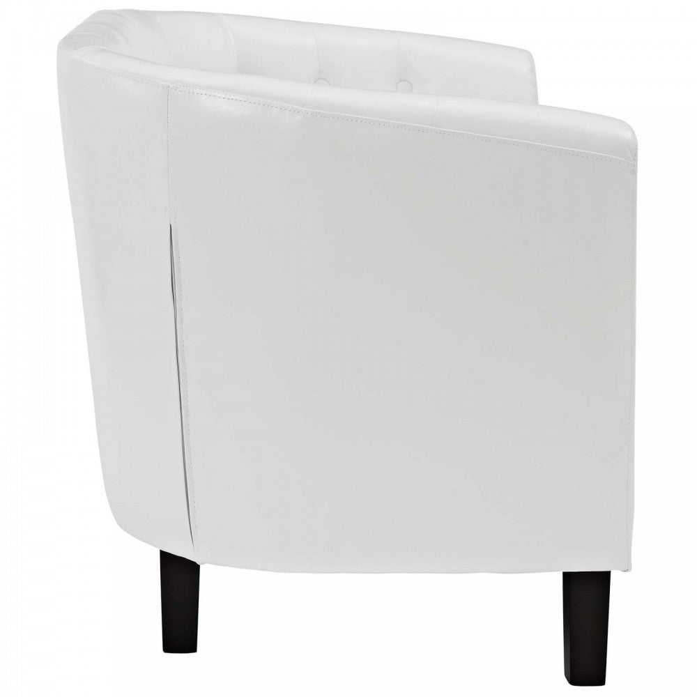 Prospect Upholstered Vinyl Loveseat, White